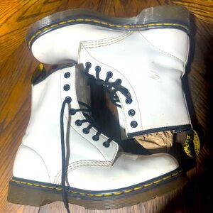 Size 7 white Doc Martin Boots